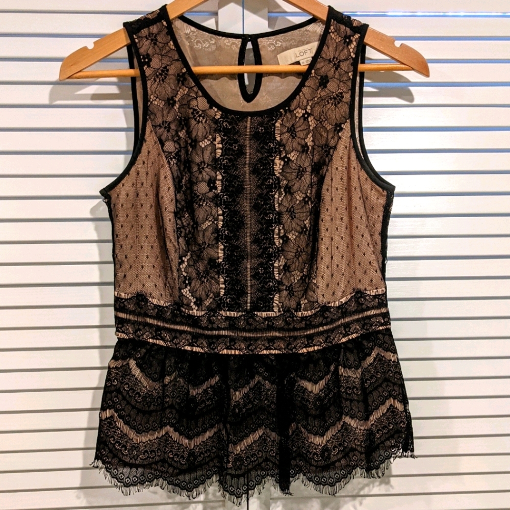 Loft Lace Peplum Tank